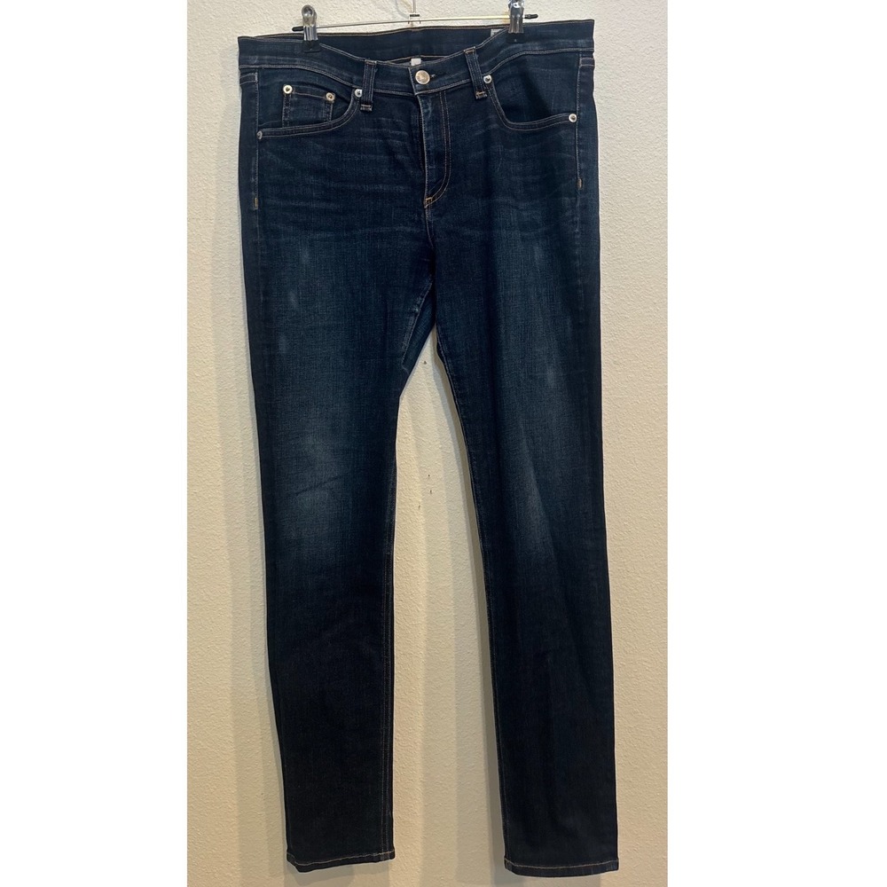 Rag & Bone Skinny Jeans Dark Indigo Wash Denim Size 32 Slim Fit Mid Rise